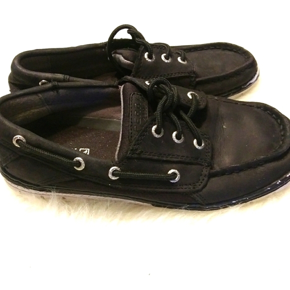 Sperry Boys Black Boat Shoes Size 3M - Picture 3 of 6